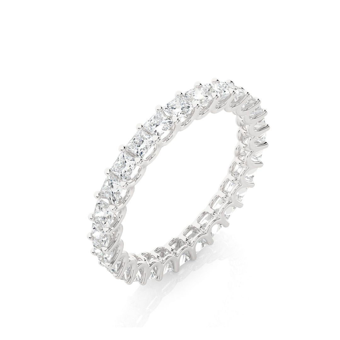 Princess-Cut Diamond Full Eternity Band in White Gold