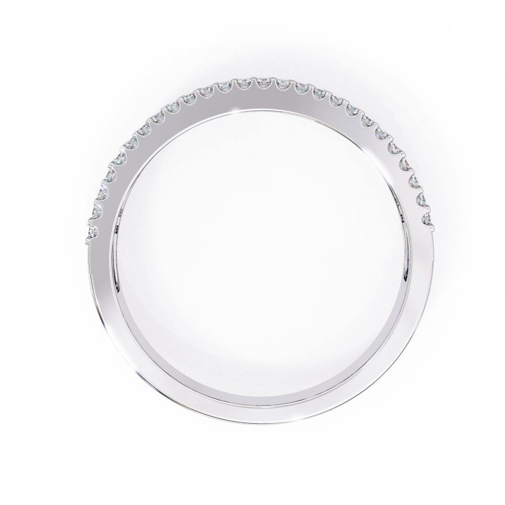 Statement emerald cut diamond band in white gold