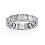 Luxury emerald cut diamond band with geometric eternity design