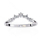 Tiara style curved diamond band in white gold