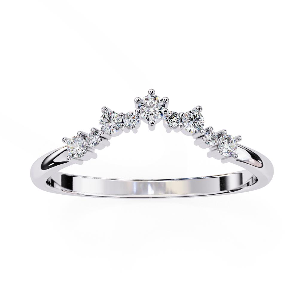 Tiara style curved diamond band in white gold