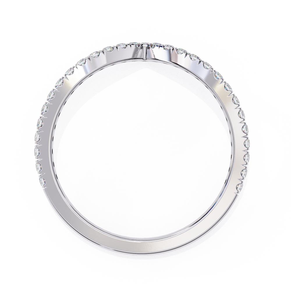 Lab grown diamond chevron band in white gold
