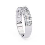 Fine emerald diamond band luxury white gold ring