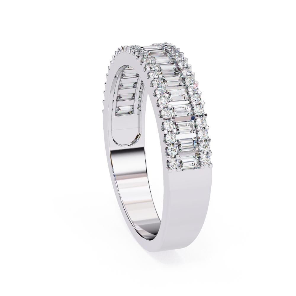 Fine emerald diamond band luxury white gold ring