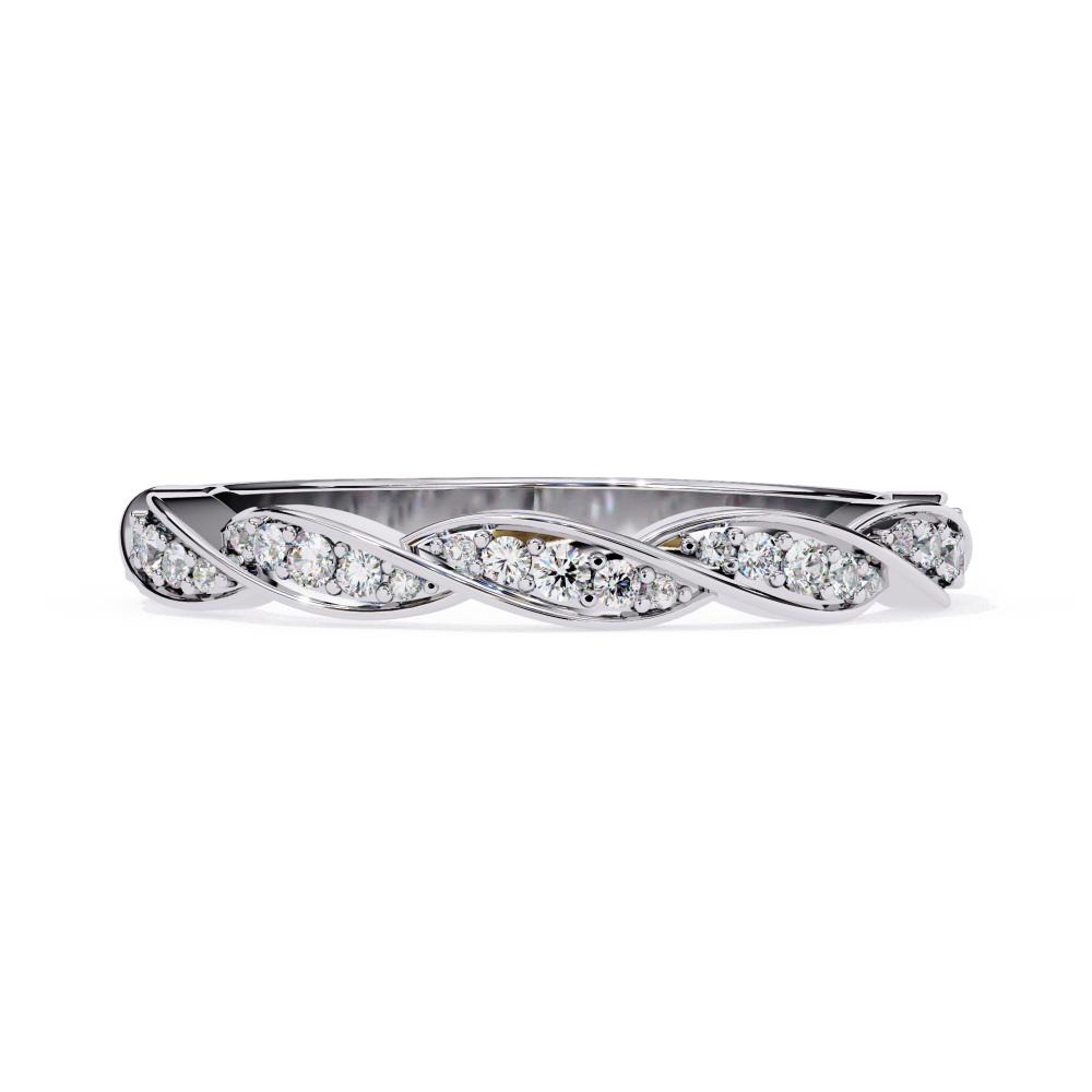Twisted Multi-Stone Wedding Band in Silver