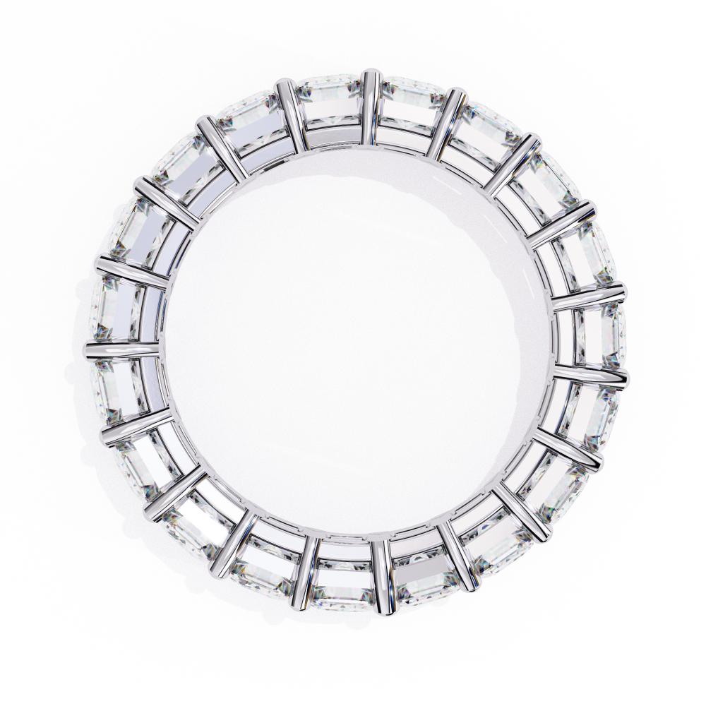 Elegant Emerald-Cut Full Eternity Diamond Band in Gold