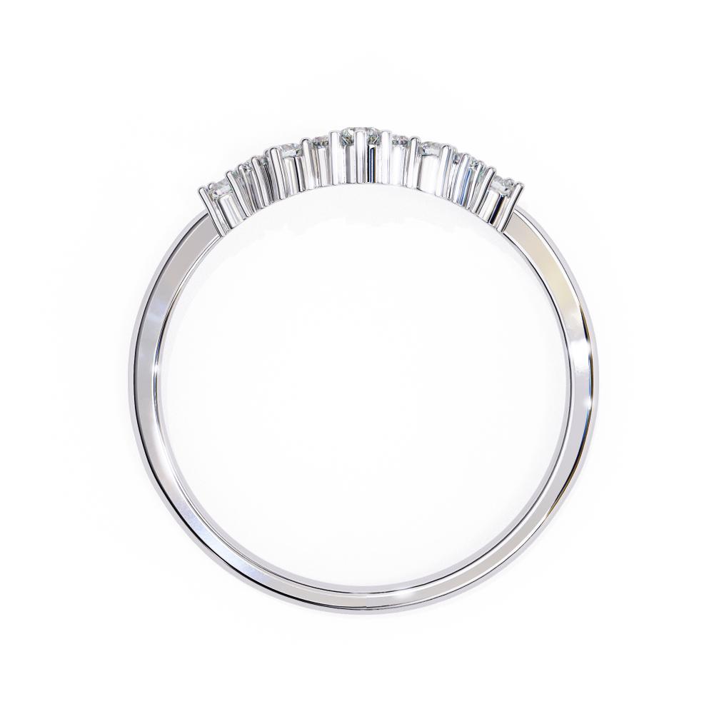 Diamond curved band with crown style design