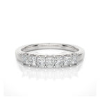 Princess-Cut Half Eternity Diamond Wedding Band in White Gold
