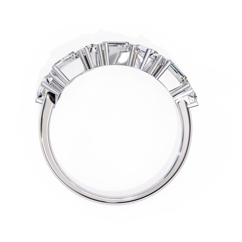 Statement geometric diamond ring in white gold