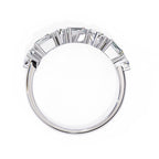 Statement geometric diamond ring in white gold