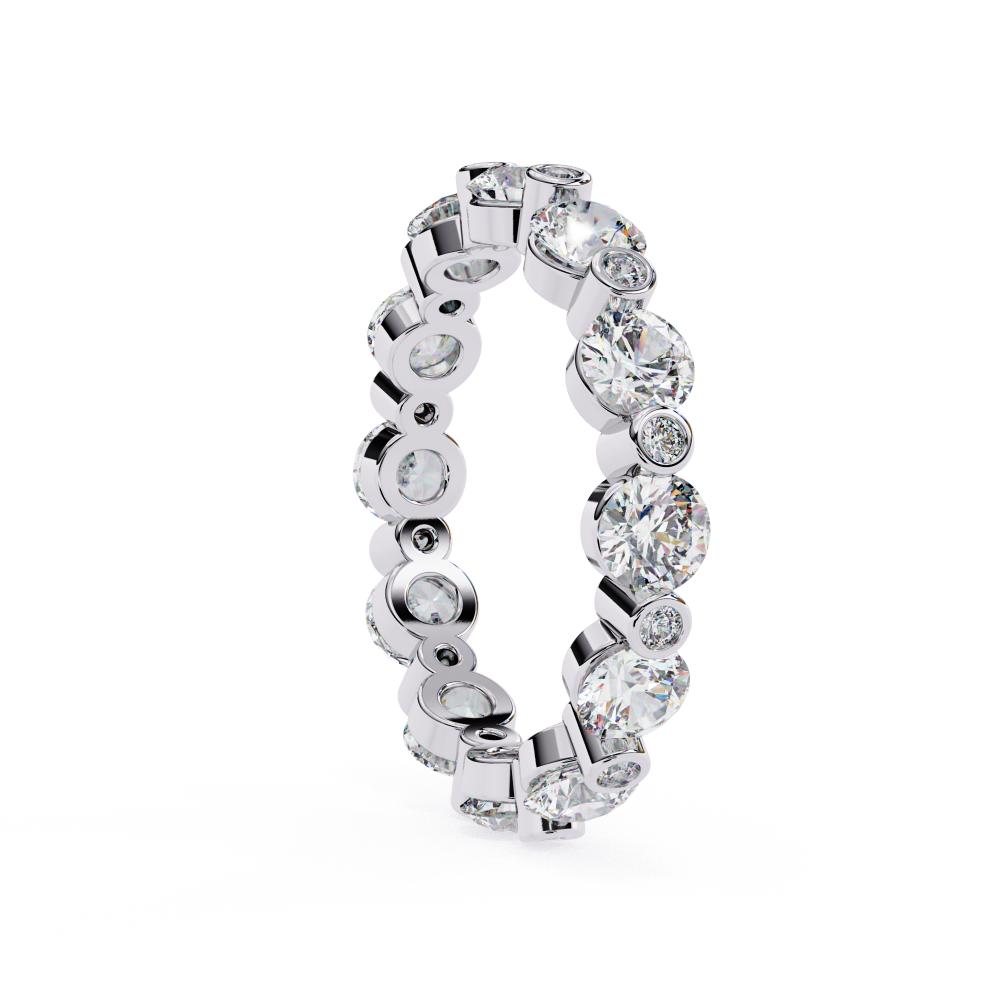 Round Unique Prong Style Diamond Eternity Band in Gold