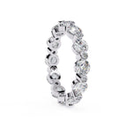Stackable round diamond eternity band aesthetic white gold