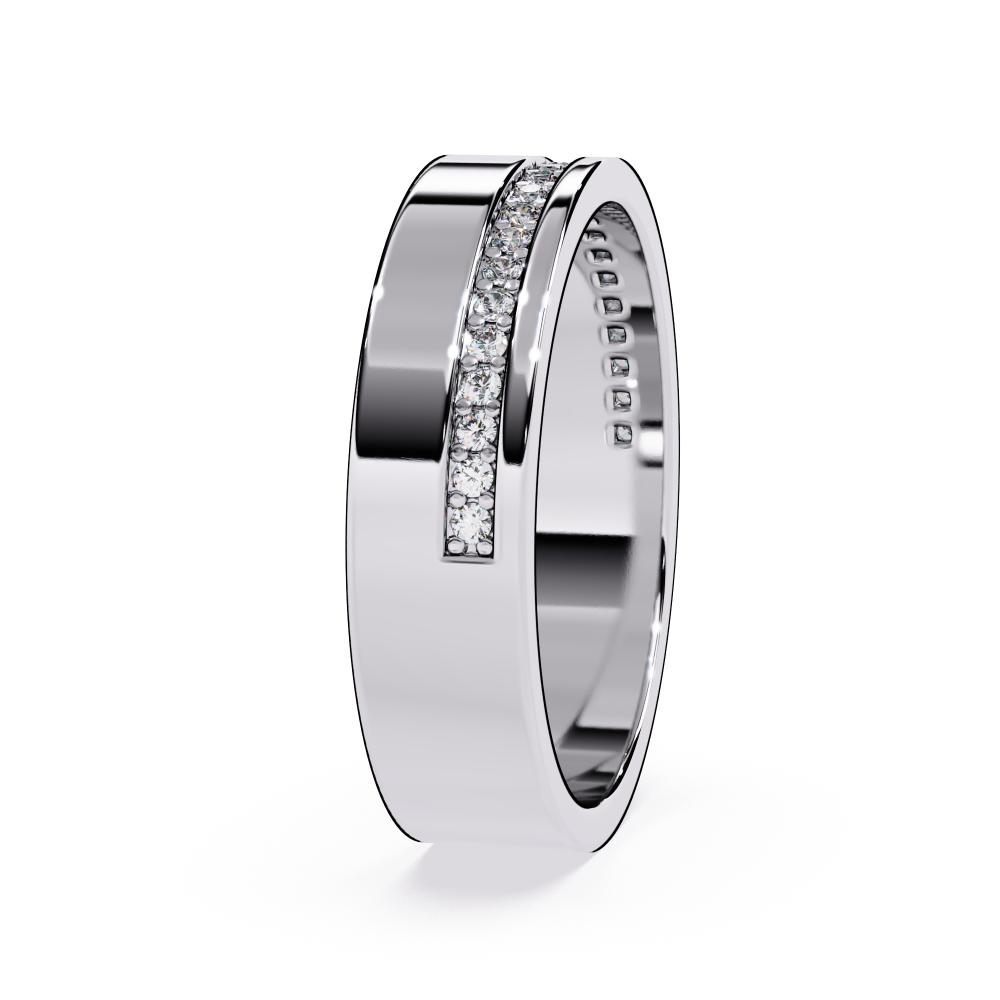 Grooved Diamond Wedding Band