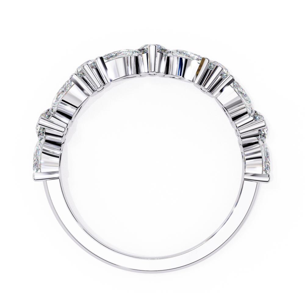 Designer half eternity diamond band in white gold