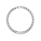 Round diamond wedding band in white gold