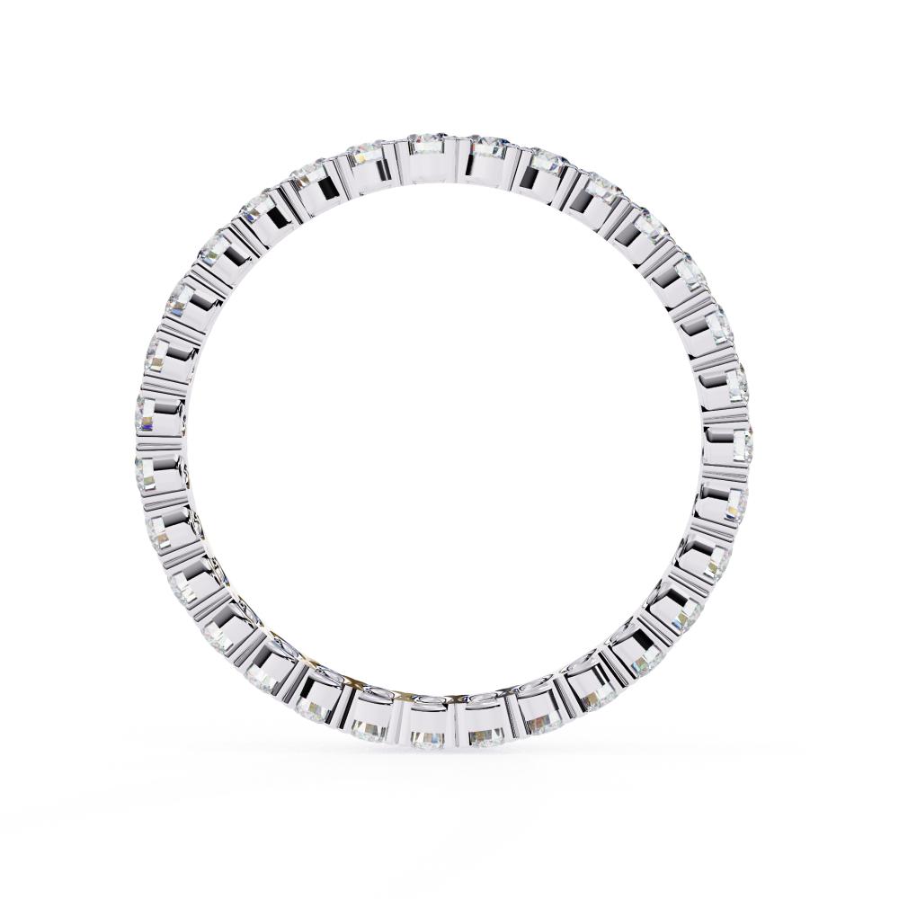 Round diamond wedding band in white gold