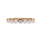 Round cut diamond wedding band in Rose Gold