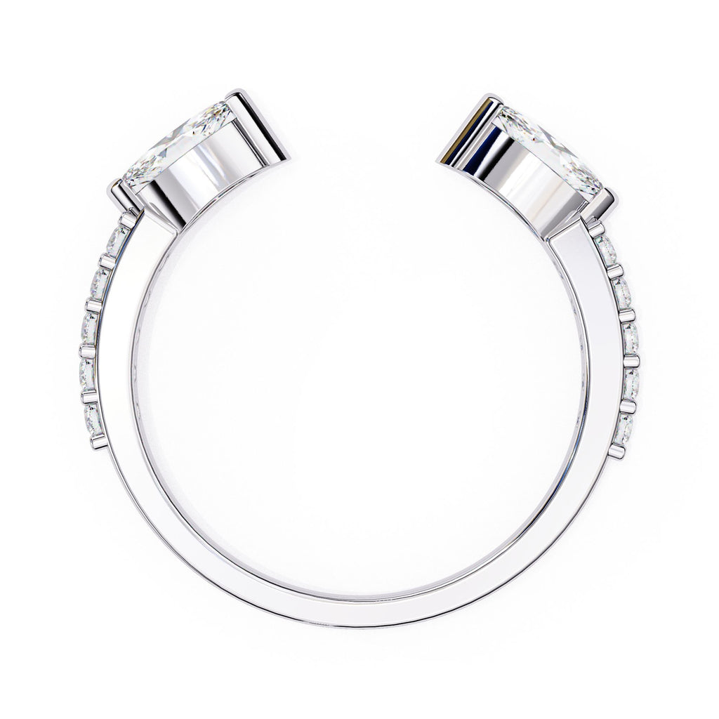 Statement open diamond wedding band