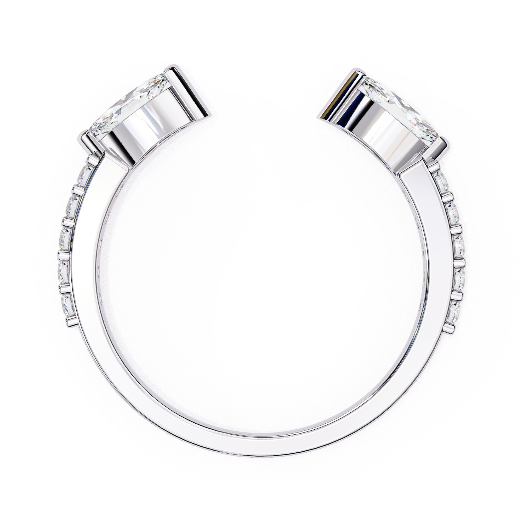Statement open diamond wedding band