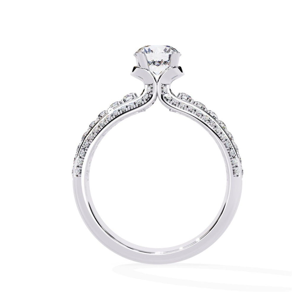 White Gold Diamond ring with a white background