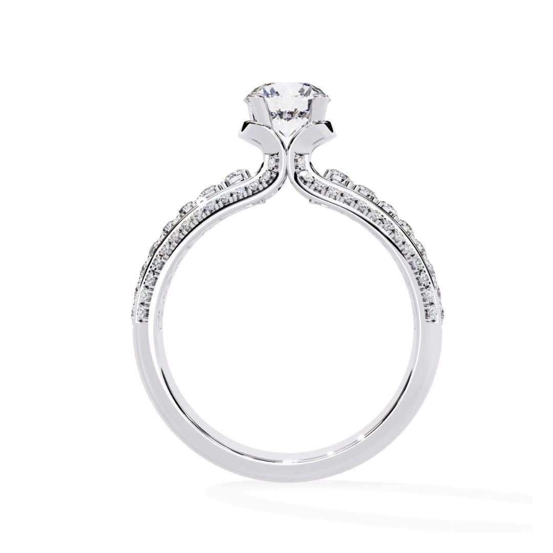 White Gold Diamond ring with a white background