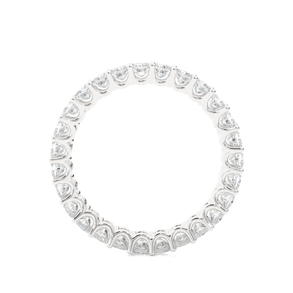 Diamond eternity wedding ring on a white background