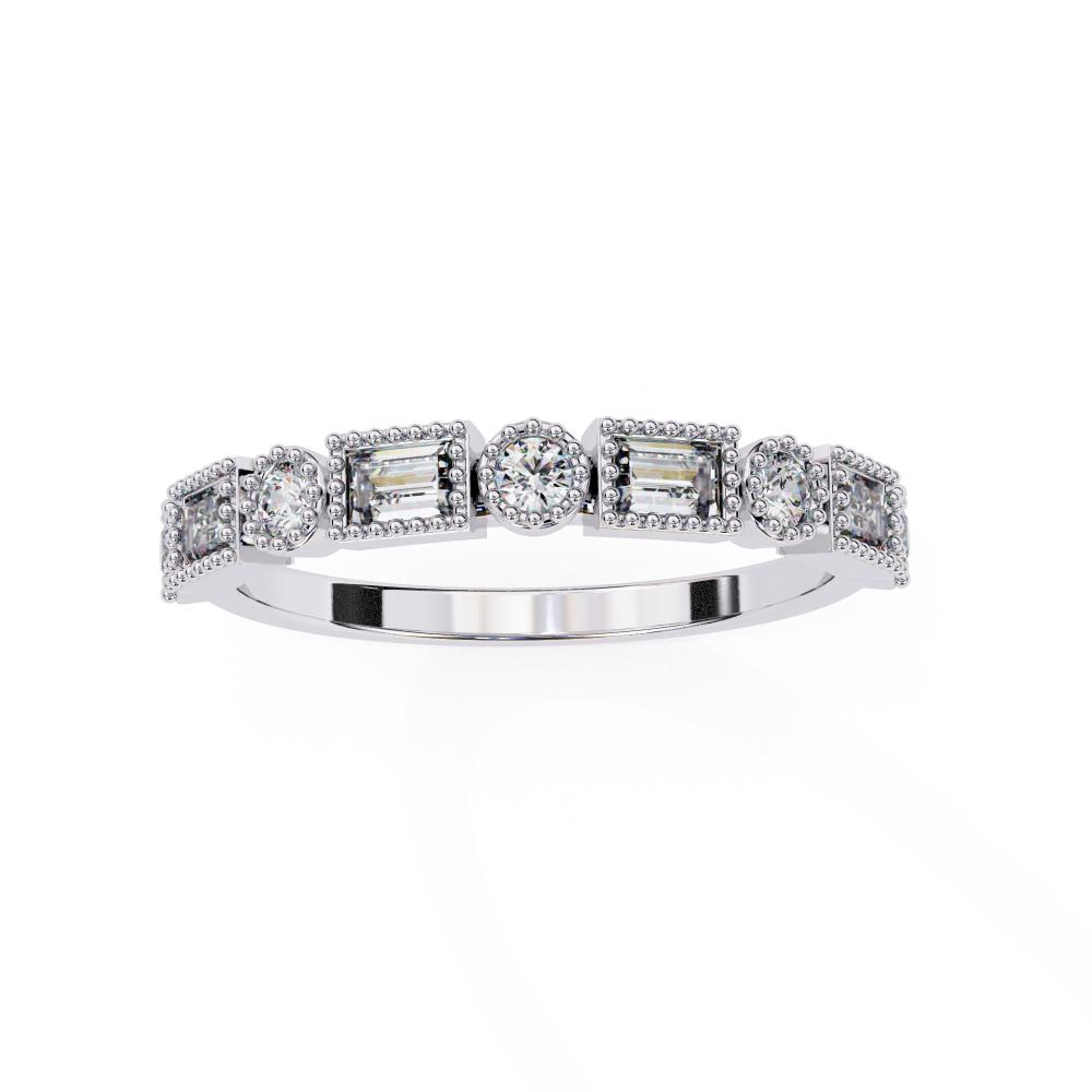 Diamond wedding ring with a white background