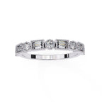 Diamond wedding ring with a white background
