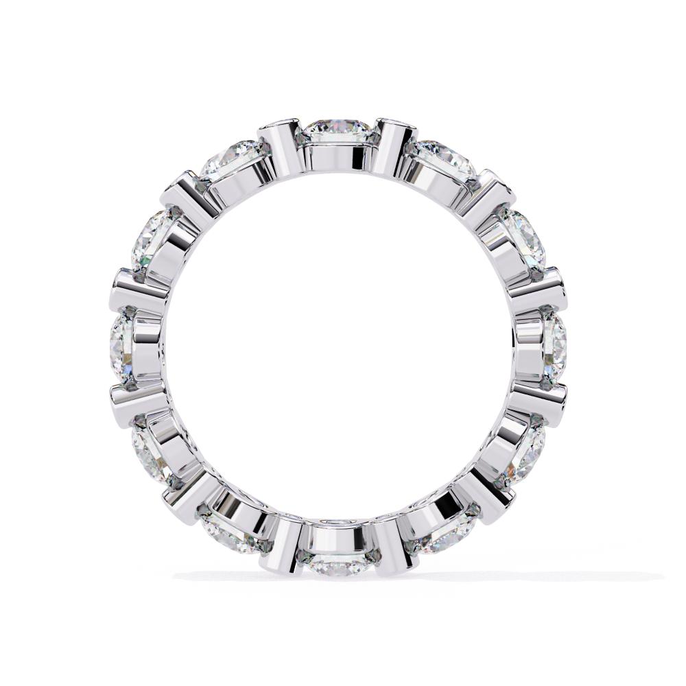 Round Unique Prong Style Diamond Eternity Band in Gold