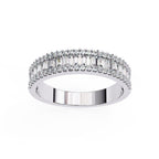 White Gold diamond band with emerald cut diamonds