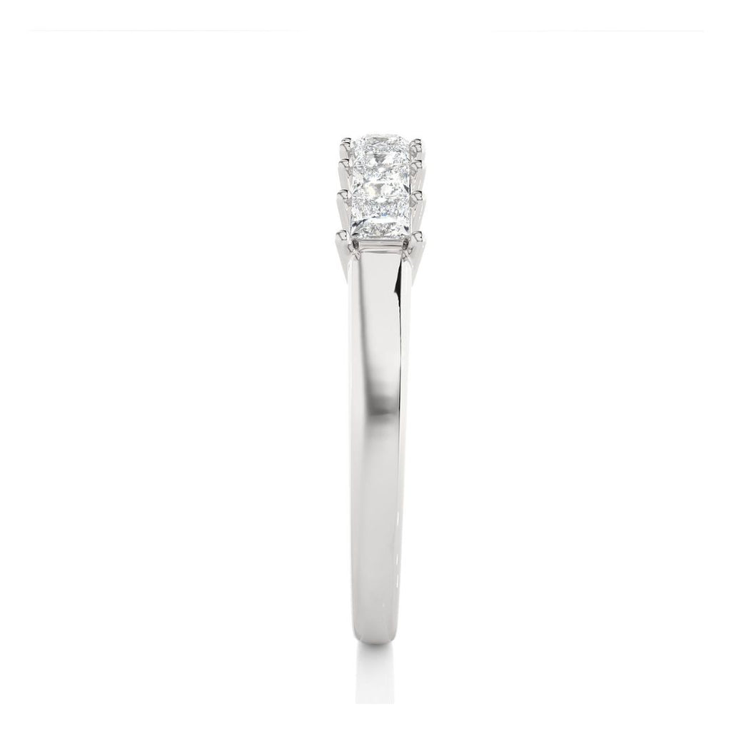 White Gold wedding ring with diamonds on a white background