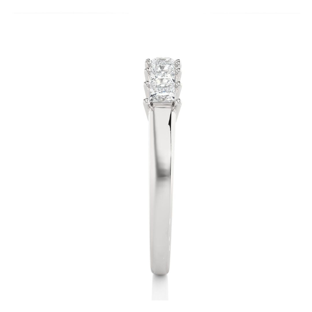 White Gold wedding ring with diamonds on a white background