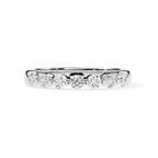 Round cut diamond wedding band in White Gold