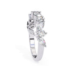 Mixed cut marquise and round diamond half eternity band