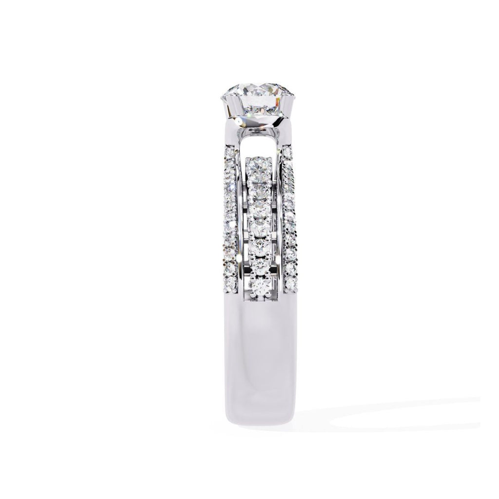 High-end white gold diamond engagement ring
