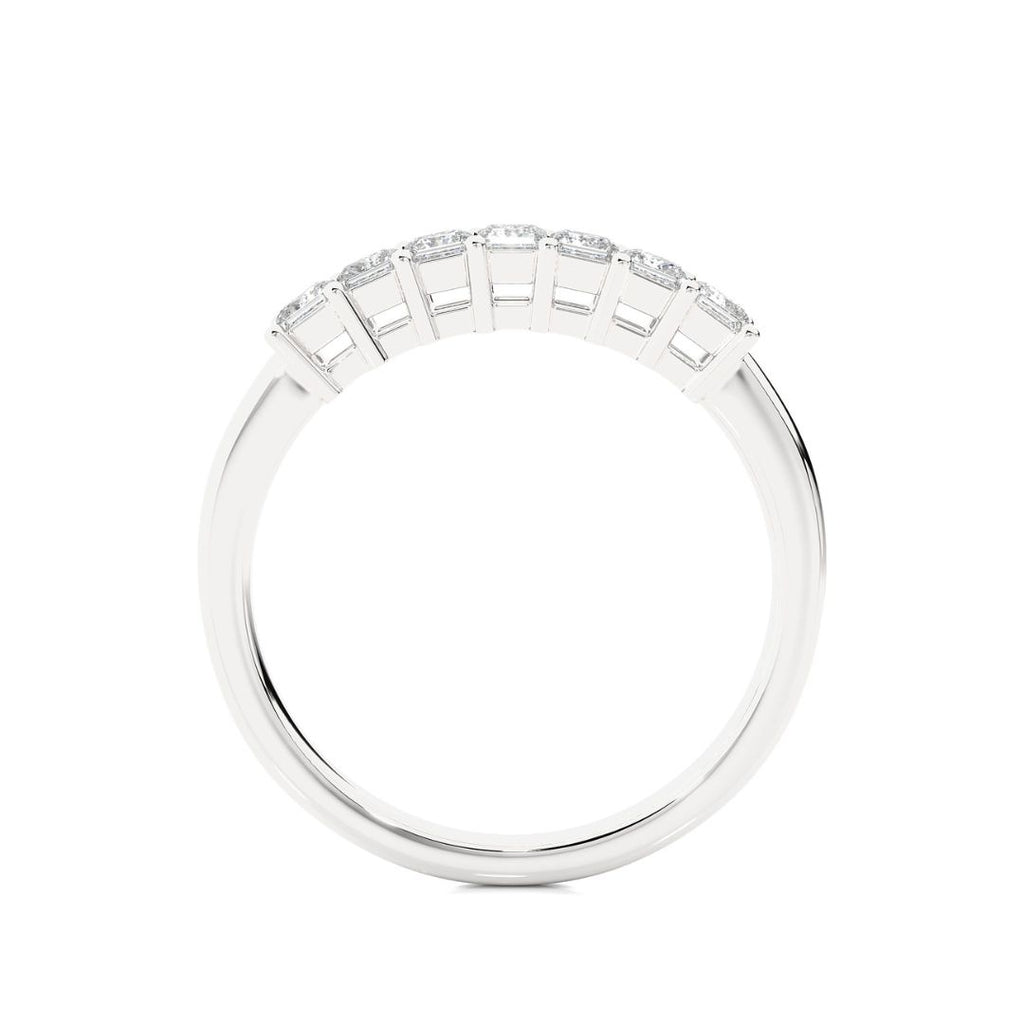 White Gold wedding band for woman on a white background