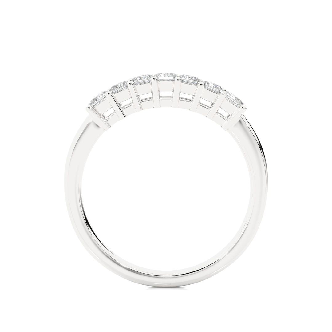 White Gold wedding band for woman on a white background