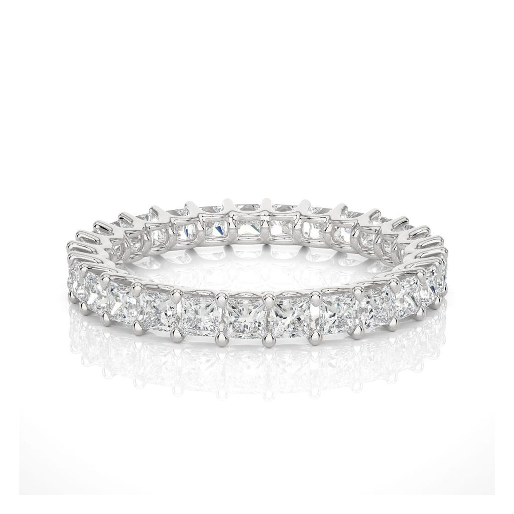 White Gold Wedding Band on a white background