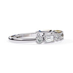 Diamond wedding ring in white gold on a white background