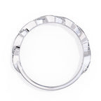 White gold wedding band with diamond on a white background