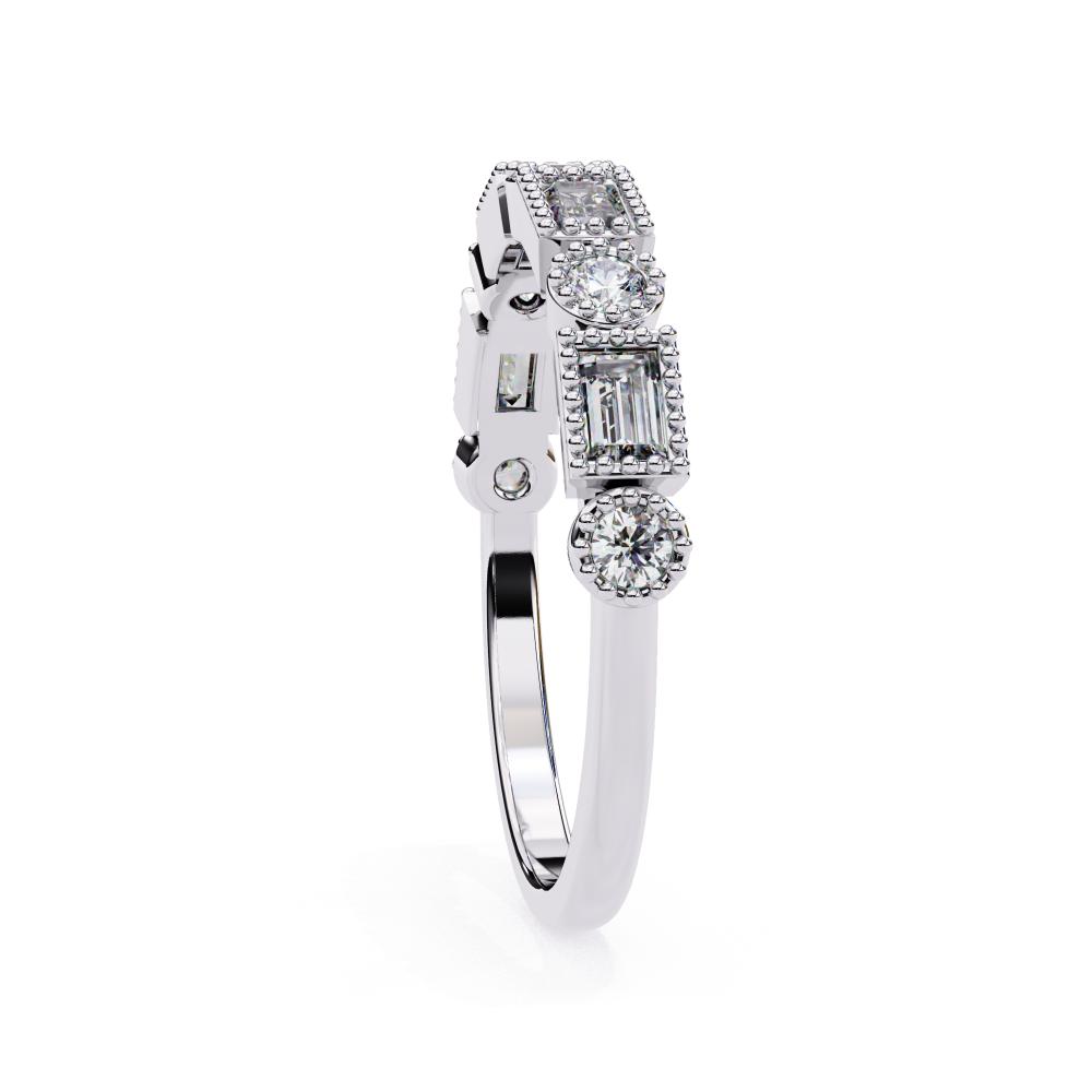 White Gold Wedding Diamond ring on a white background