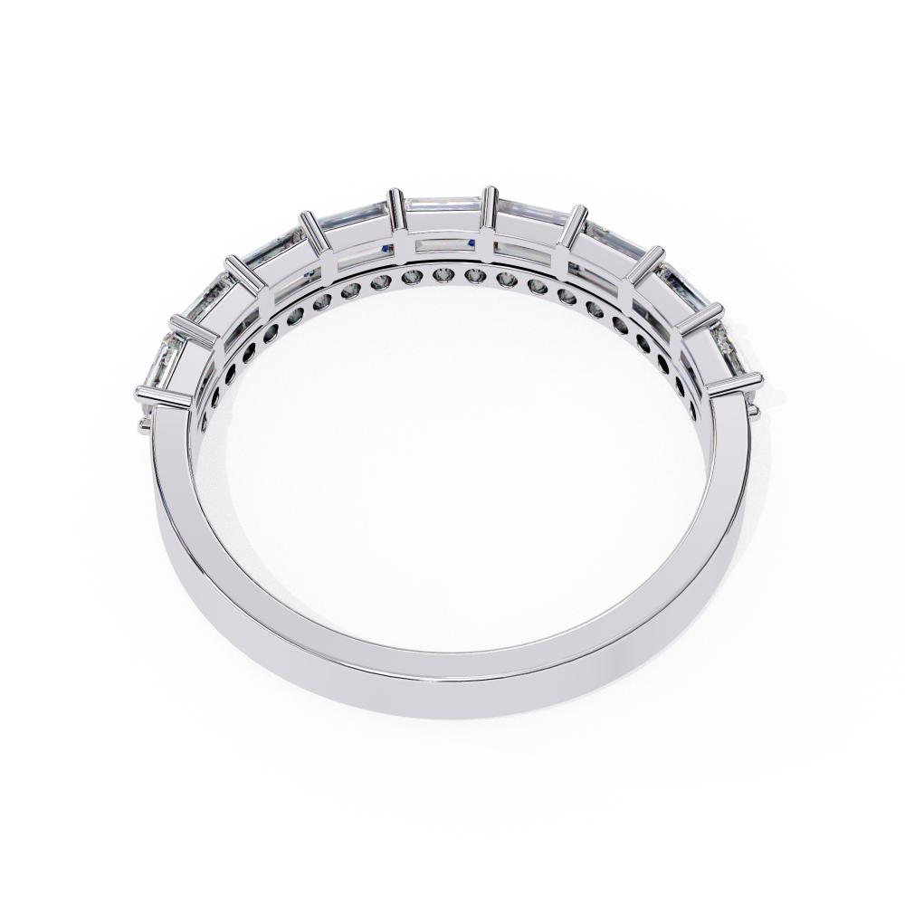 White Gold Wedding Band on a white background