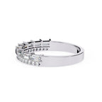 Diamond wedding band with a white background