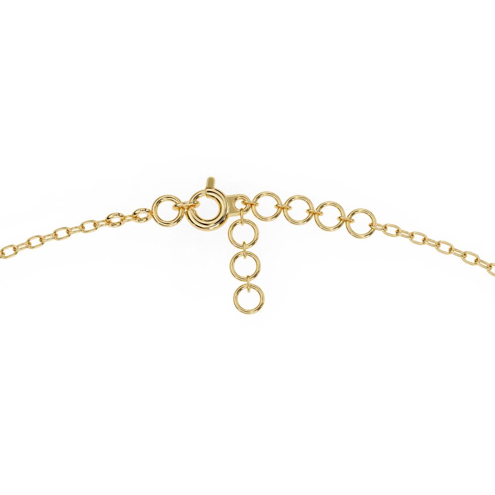 Gold Diamond Circle Pendant Bracelet