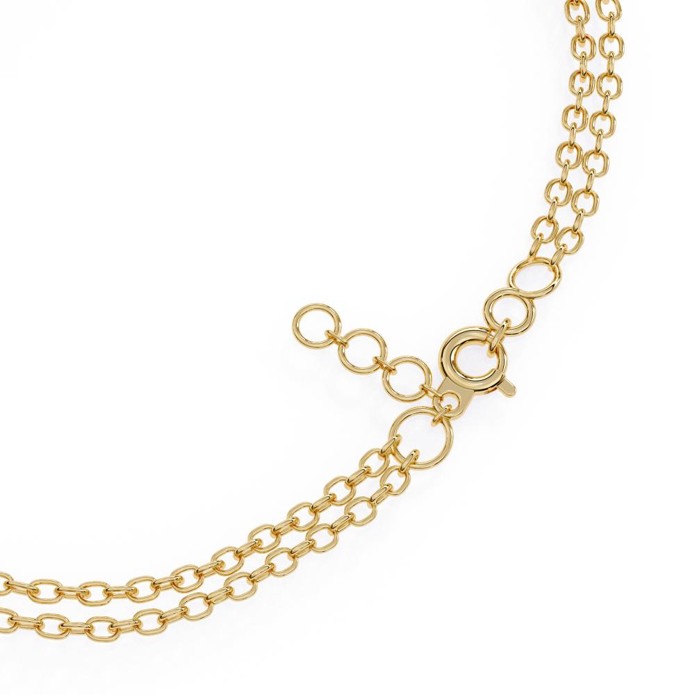 Diamond bracelet with gold double chain