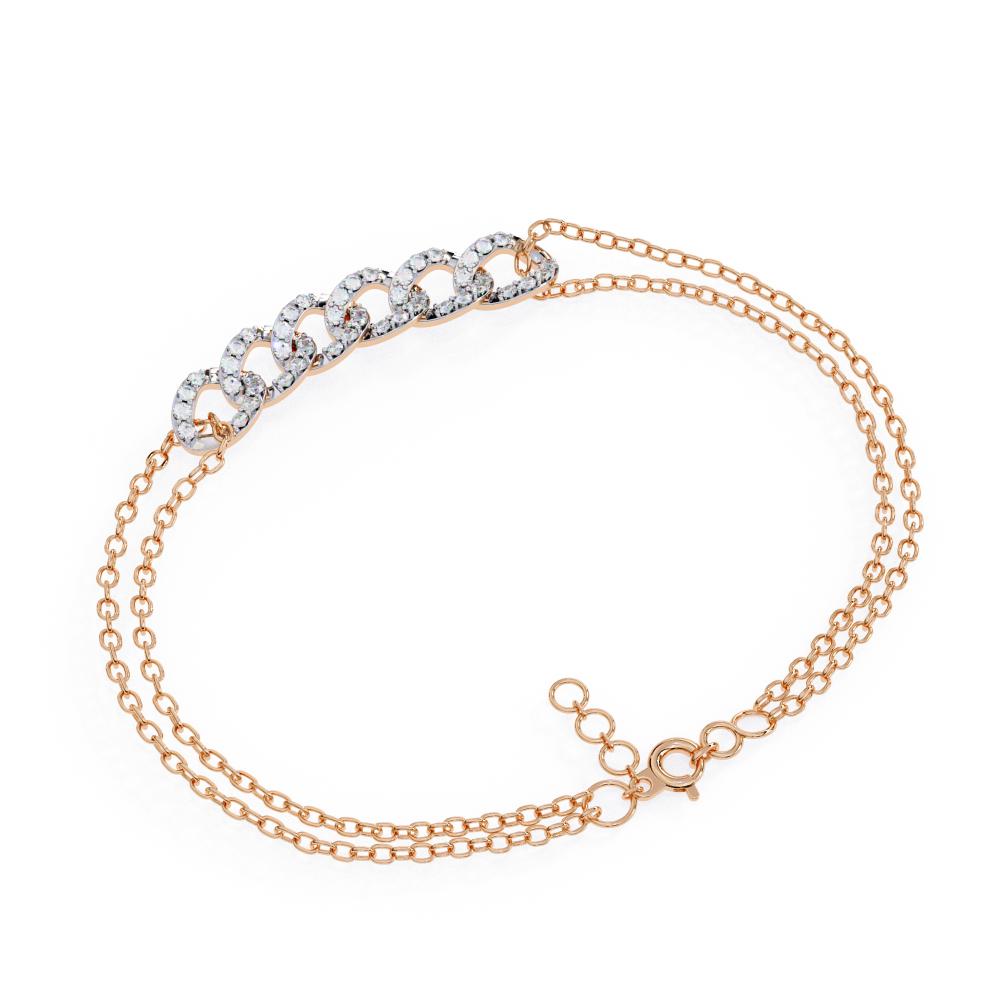 Chain diamond bracelet in rose gold for women