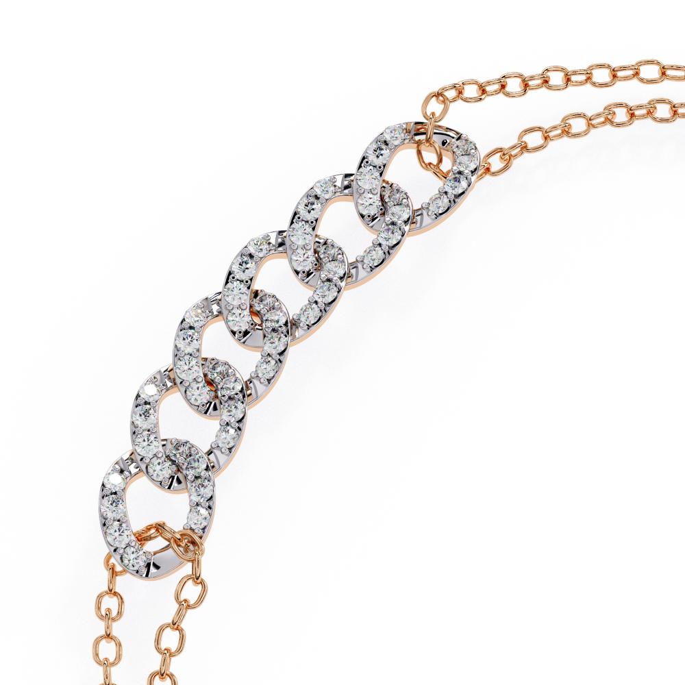Rose Gold lab grown diamond bracelet with interlinked charm