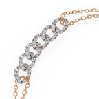 Rose Gold lab grown diamond bracelet with interlinked charm