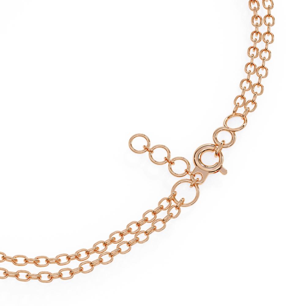Diamond bracelet with rose gold double chain