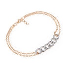 Modern diamond link bracelet in rose gold